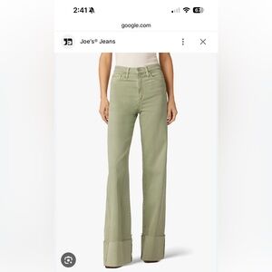 Sage green wide leg Joe’s Jeans